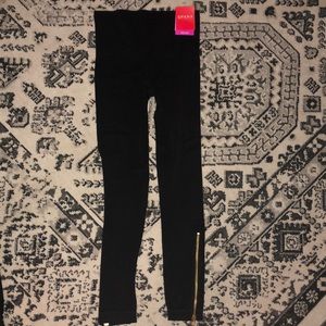 Spanx Black leggings gold zipper TAGS STILL ON